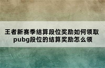 王者新赛季结算段位奖励如何领取 pubg段位的结算奖励怎么领